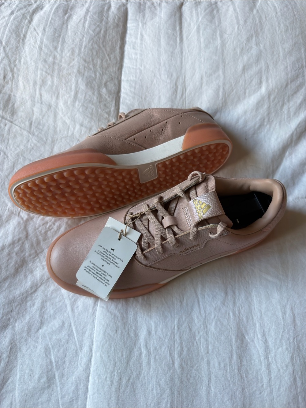 Adidas Adicross Retro Golf Shoes Ash Pearl Pink Gold Size 9 NWT FW5624